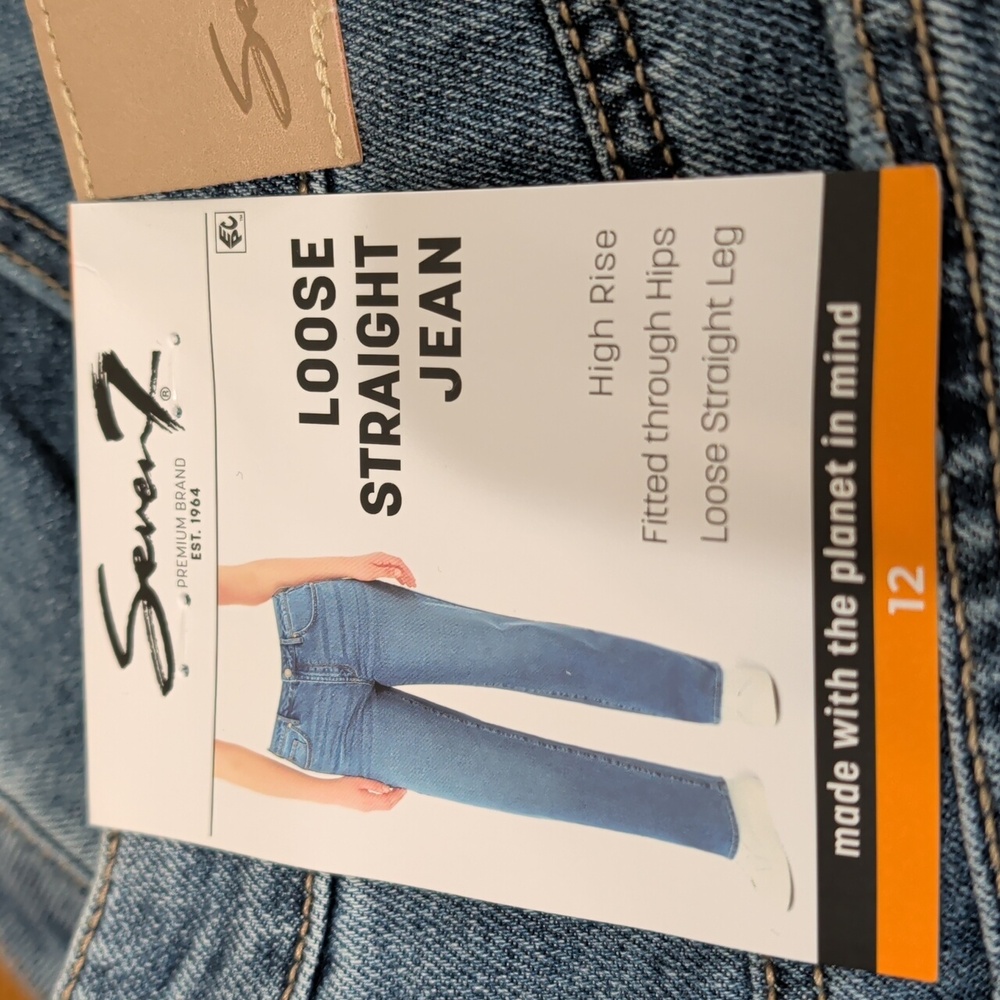 Seven7 Women's Loose Straight High Rise Jean Multiple Sizes